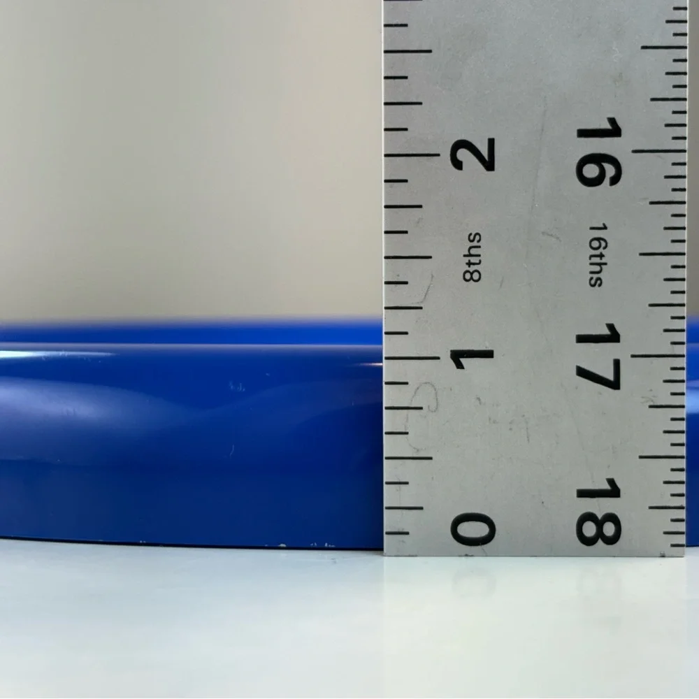 Vintage 12.25” Circle Blue Plastic Wall Mirror Space Age 80s 90s Post Modern